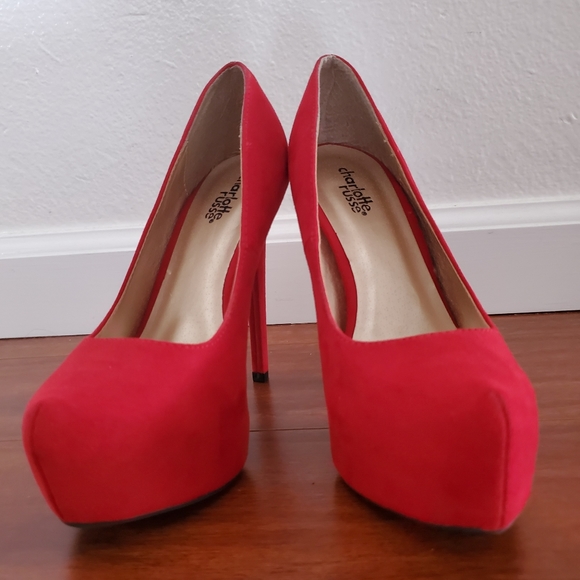 Charlotte Russe red suede heels - Picture 4 of 5